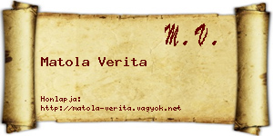Matola Verita névjegykártya